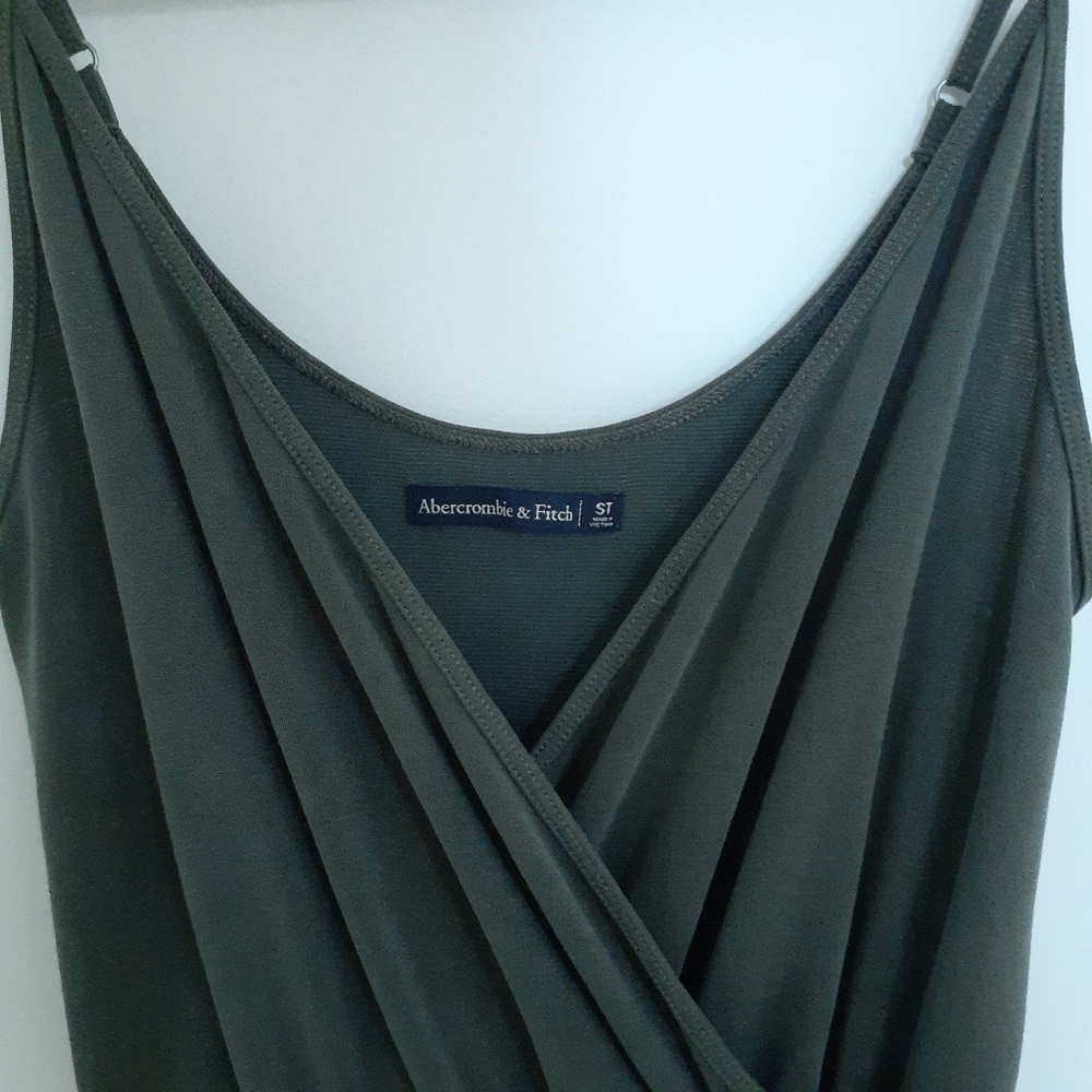 Abercrombie S Tall Jumpsuit Green Wrap Wide Leg